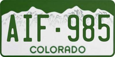 CO license plate AIF985