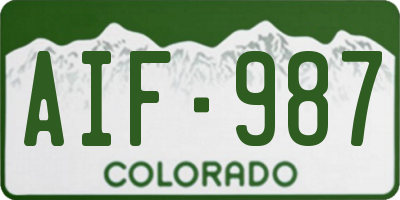 CO license plate AIF987