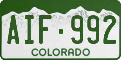 CO license plate AIF992