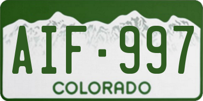CO license plate AIF997