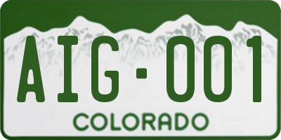 CO license plate AIG001