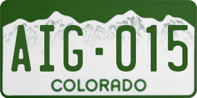 CO license plate AIG015