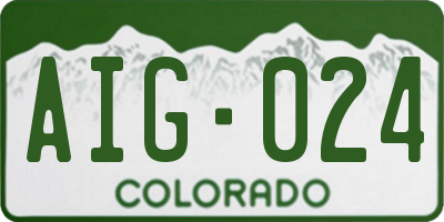 CO license plate AIG024