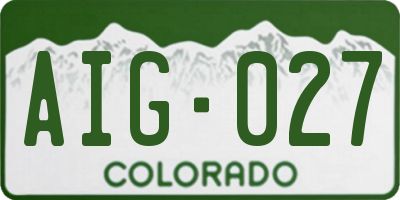 CO license plate AIG027