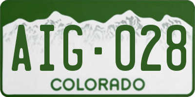CO license plate AIG028