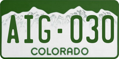 CO license plate AIG030