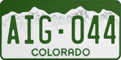 CO license plate AIG044