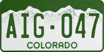 CO license plate AIG047