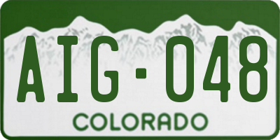 CO license plate AIG048