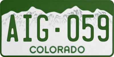 CO license plate AIG059