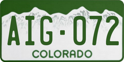 CO license plate AIG072