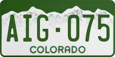 CO license plate AIG075