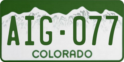 CO license plate AIG077