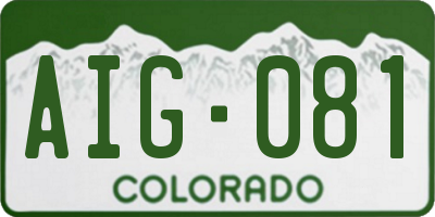 CO license plate AIG081