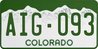 CO license plate AIG093