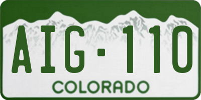 CO license plate AIG110
