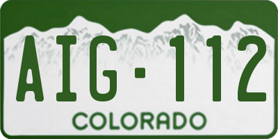 CO license plate AIG112