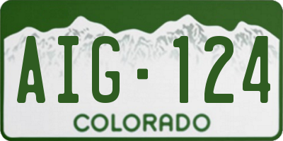 CO license plate AIG124