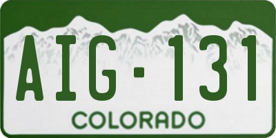 CO license plate AIG131