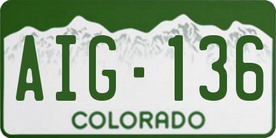 CO license plate AIG136