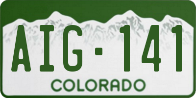 CO license plate AIG141