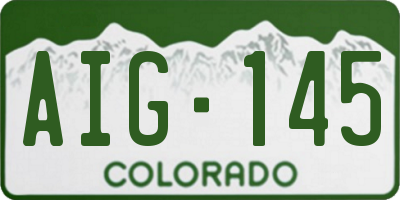 CO license plate AIG145