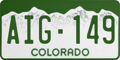 CO license plate AIG149