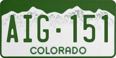 CO license plate AIG151