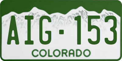 CO license plate AIG153