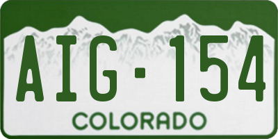 CO license plate AIG154