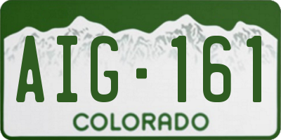 CO license plate AIG161