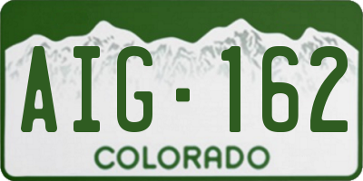 CO license plate AIG162