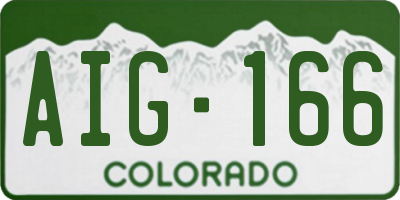 CO license plate AIG166