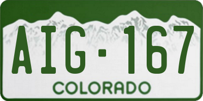 CO license plate AIG167