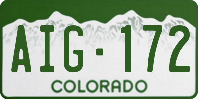 CO license plate AIG172