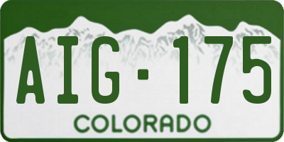 CO license plate AIG175