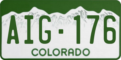 CO license plate AIG176