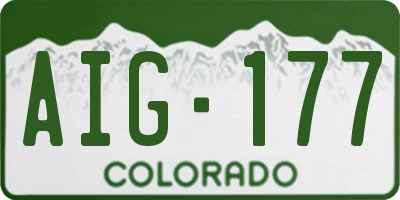 CO license plate AIG177