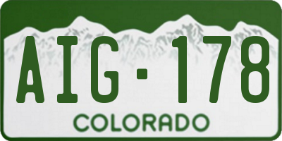CO license plate AIG178