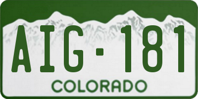 CO license plate AIG181