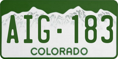CO license plate AIG183