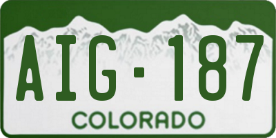 CO license plate AIG187