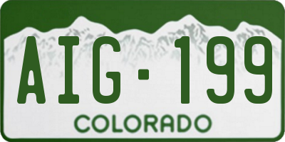 CO license plate AIG199