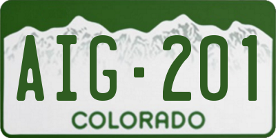 CO license plate AIG201