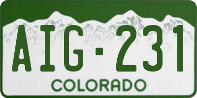 CO license plate AIG231