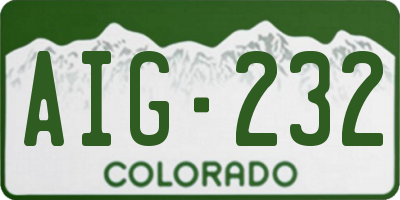 CO license plate AIG232