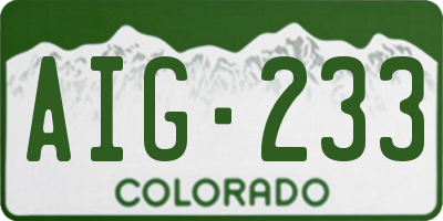 CO license plate AIG233