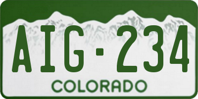 CO license plate AIG234