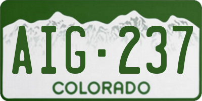 CO license plate AIG237