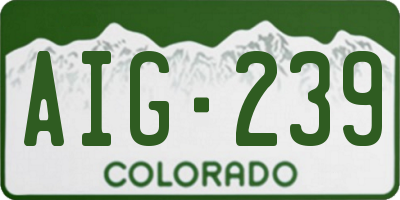 CO license plate AIG239